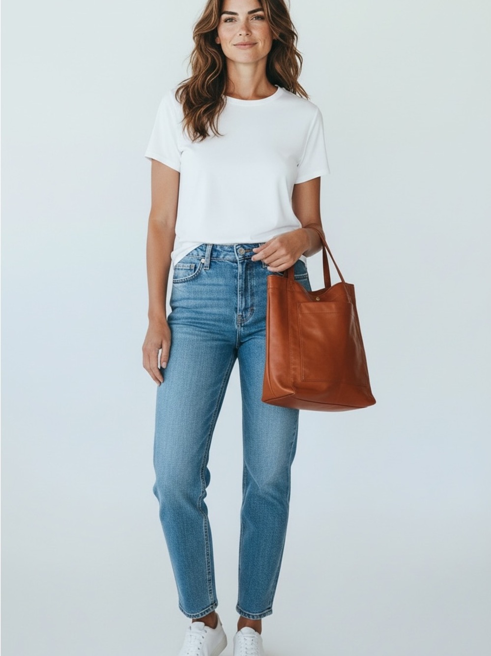Classic Leather Tote Bag in Cognac